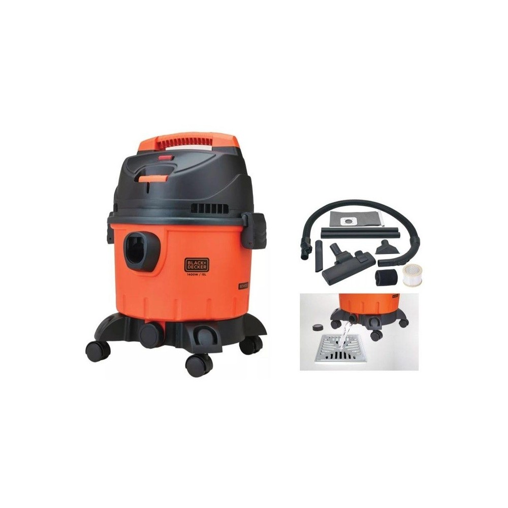ASPIRADORA PLASTICA 1400W B+D BDWD 15 LITROS
